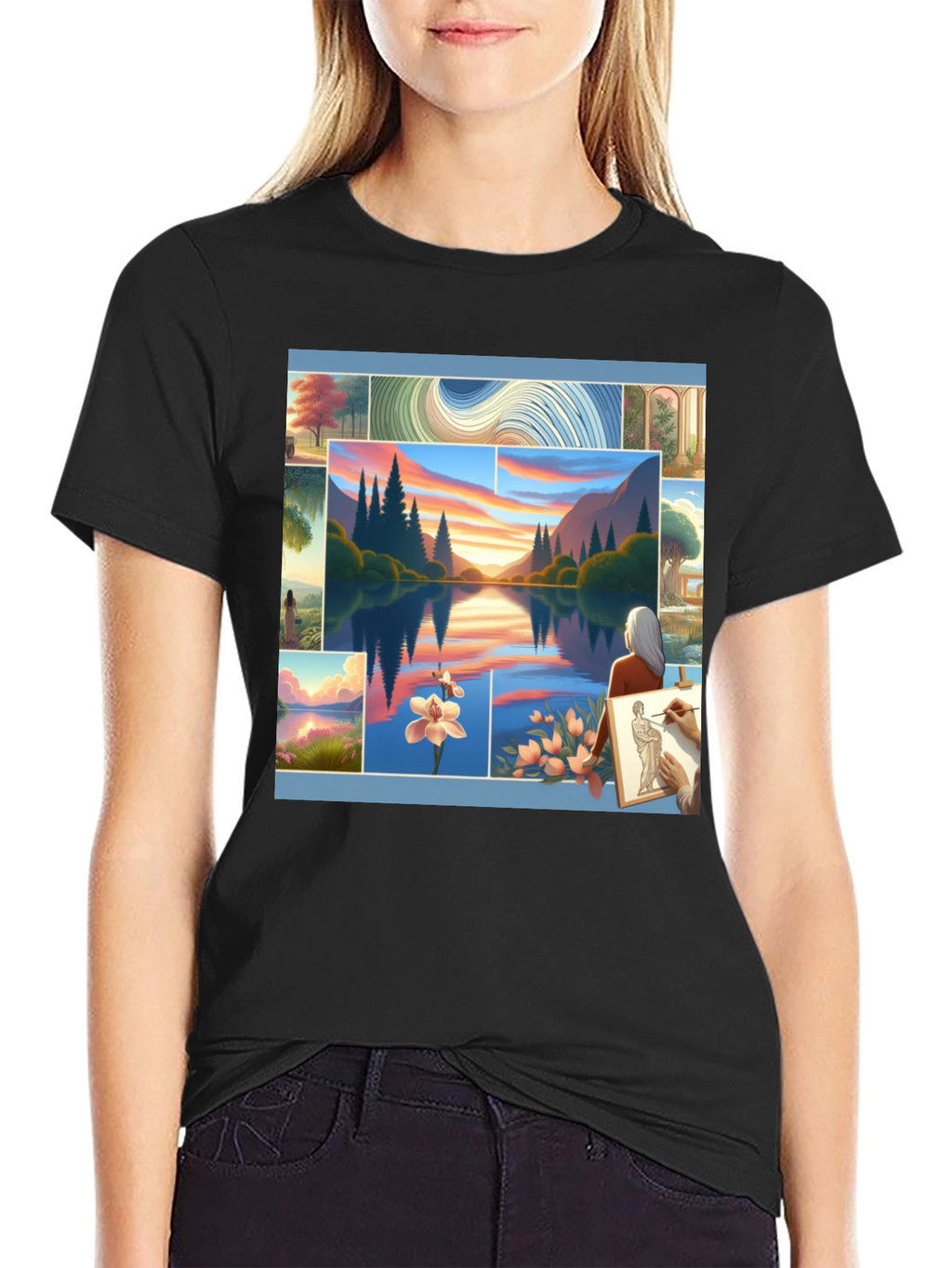 Artistic Landscape Collage Tee