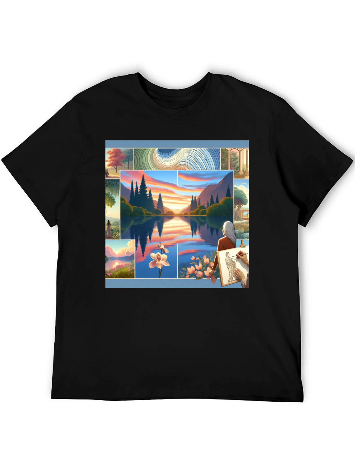 Artistic Landscape Collage Tee