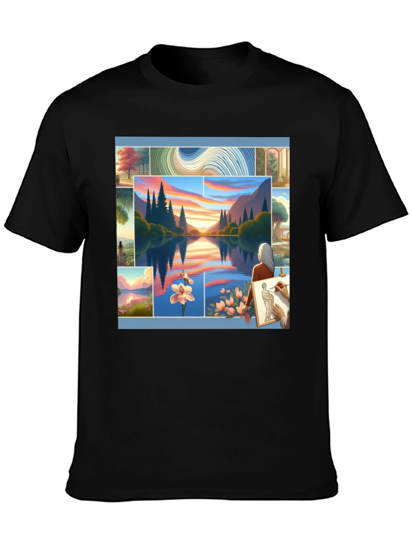 Artistic Landscape Collage Tee