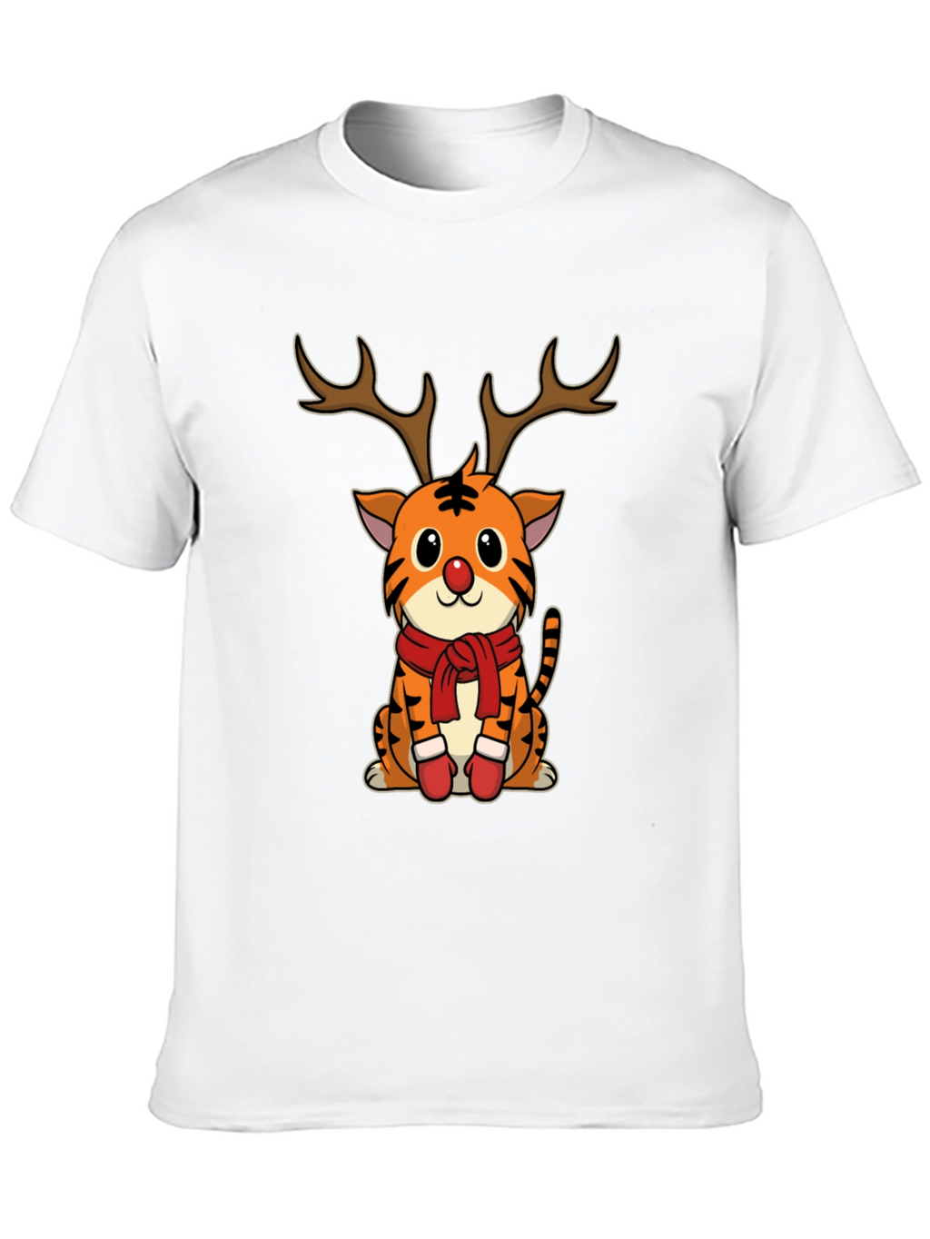 Christmas Tiger Reindeer T-Shirt