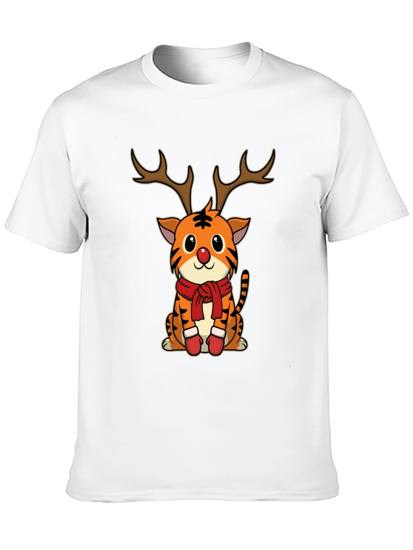 Christmas Tiger Reindeer T-Shirt