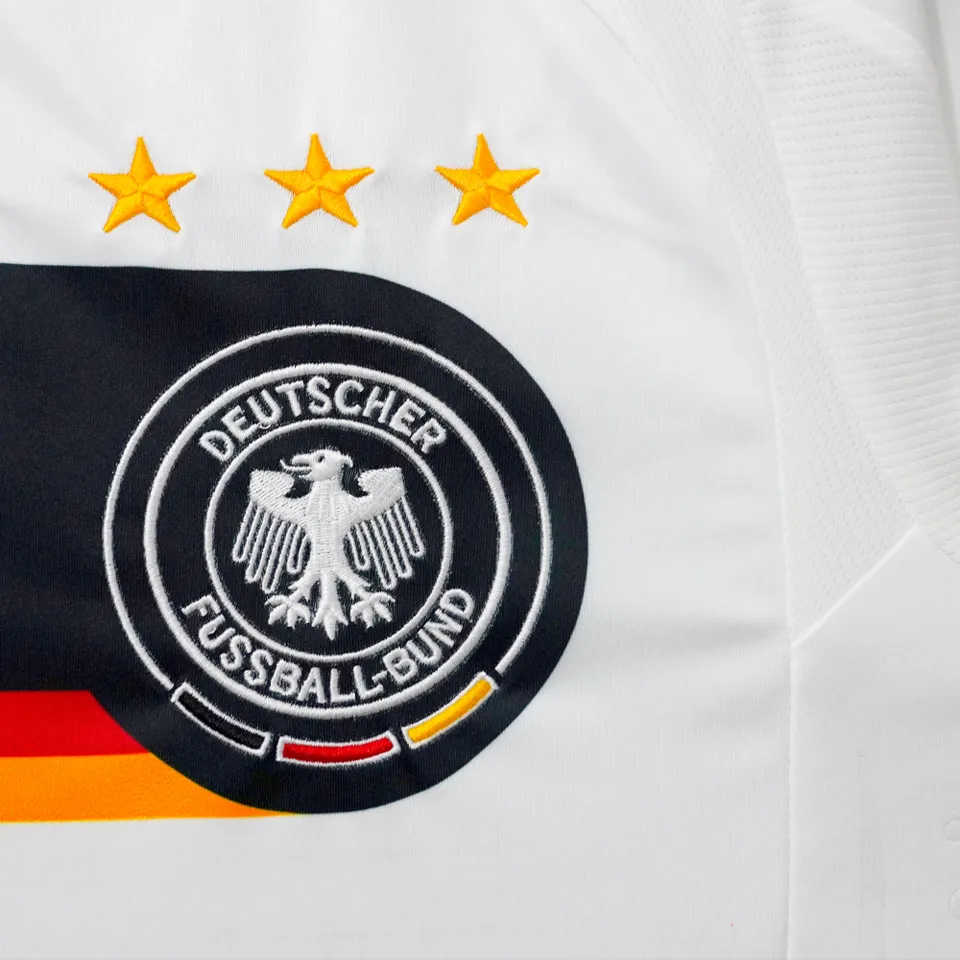 2008 Germany Home White Retro Soccer Jersey Detail 2