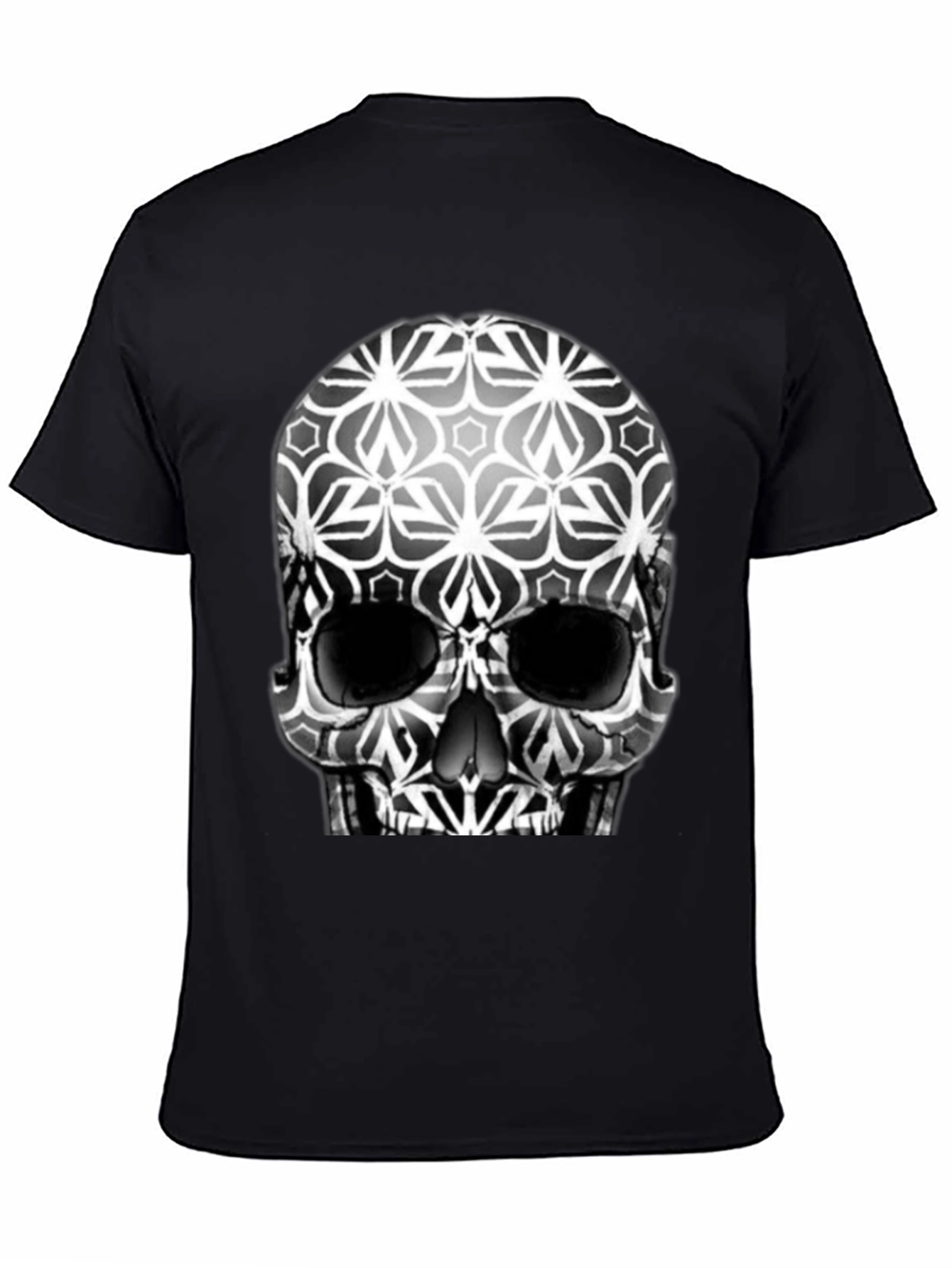 Geometric Skull Graphic Tee - Mens Black T-Shirt