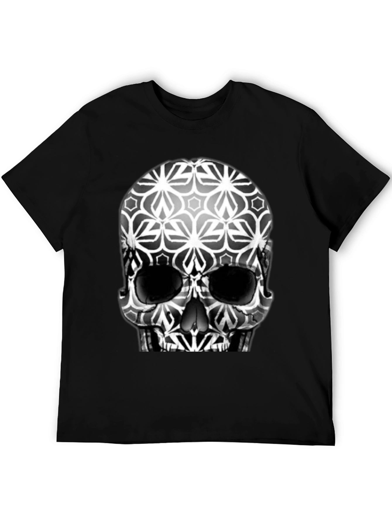 Geometric Skull Graphic Tee - Mens Black T-Shirt