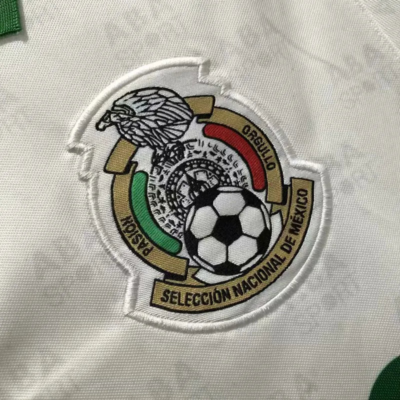 1995 Mexico Away White Retro Soccer Jersey Detail 1