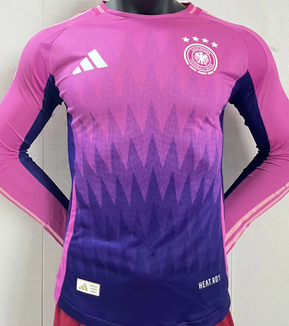 2024/25 Germany Away Pink Player Version Long Sleeve Jersey Front