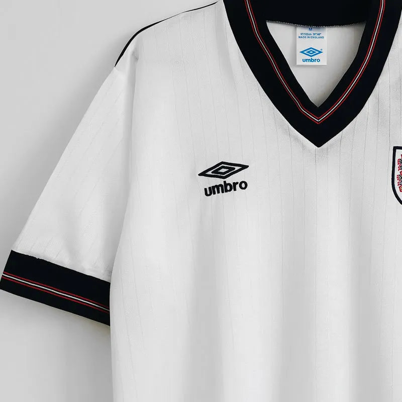 1984/1987 England Home White Retro Soccer Jersey Detail 3