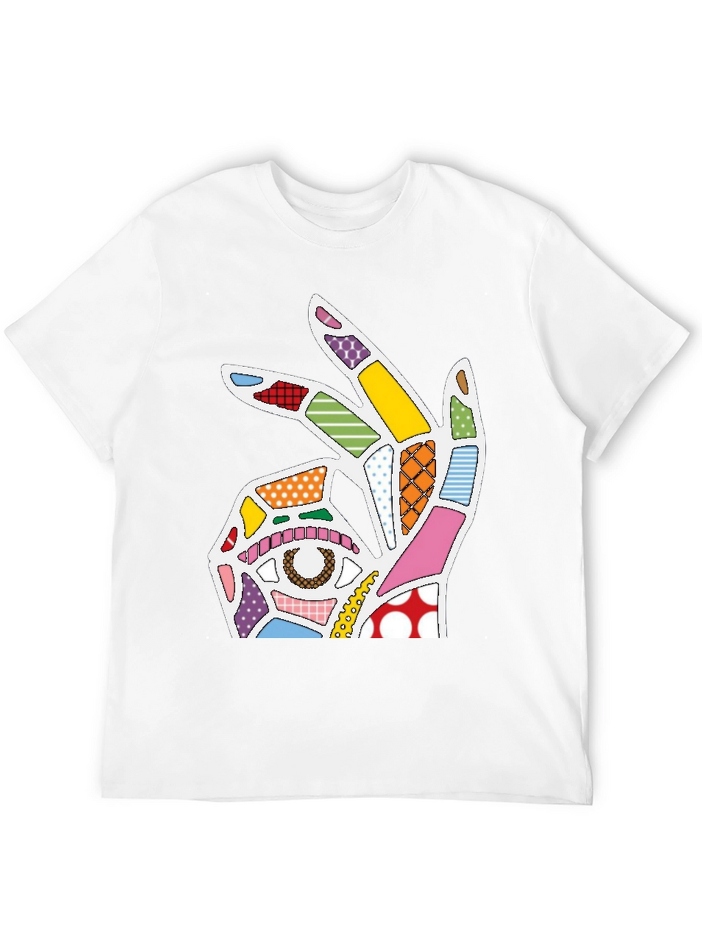 Abstract OK Hand Sign Graphic T-Shirt