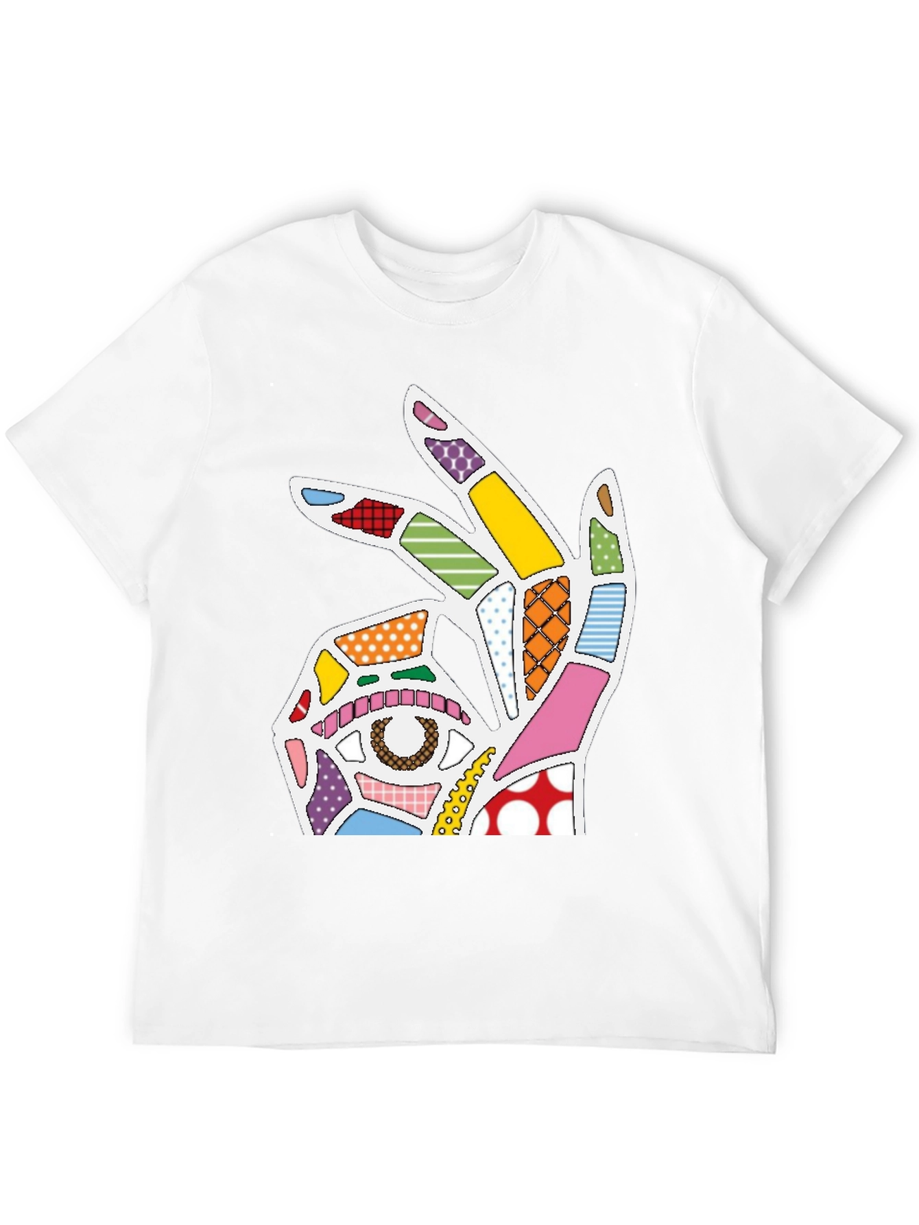 Abstract OK Hand Sign Graphic T-Shirt