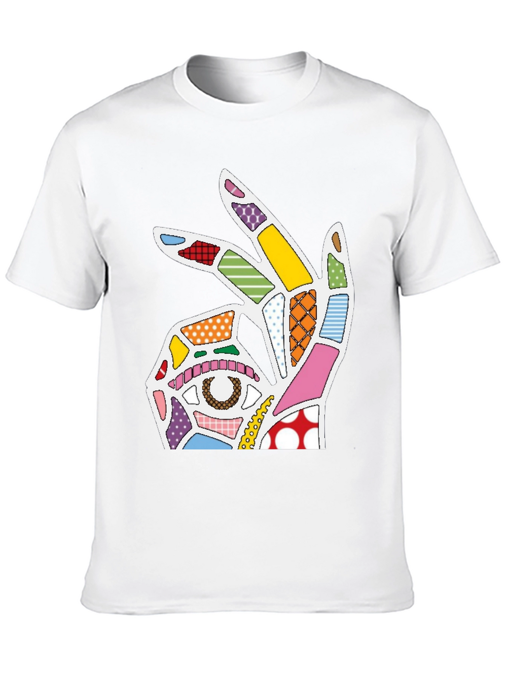 Abstract OK Hand Sign Graphic T-Shirt