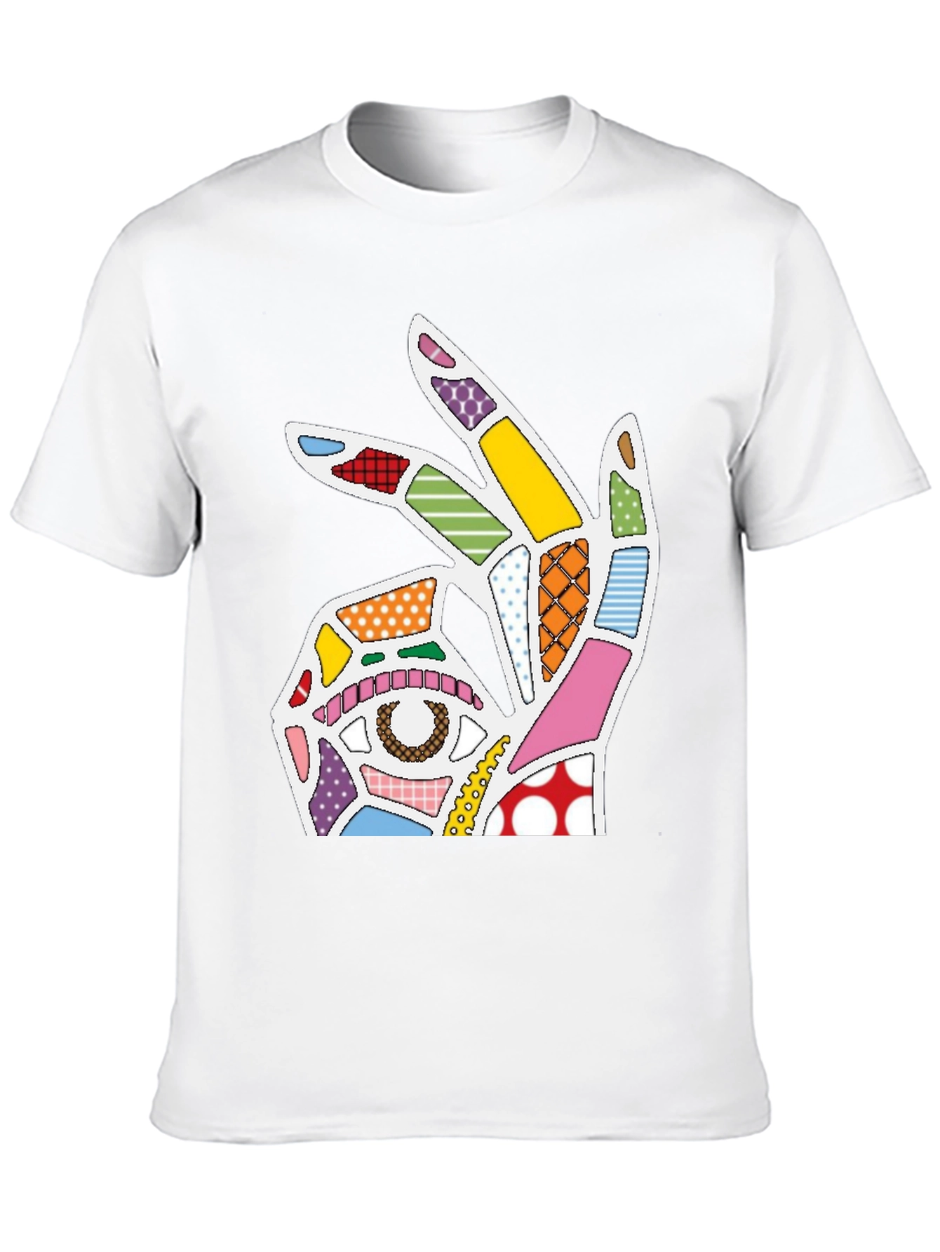 Abstract OK Hand Sign Graphic T-Shirt