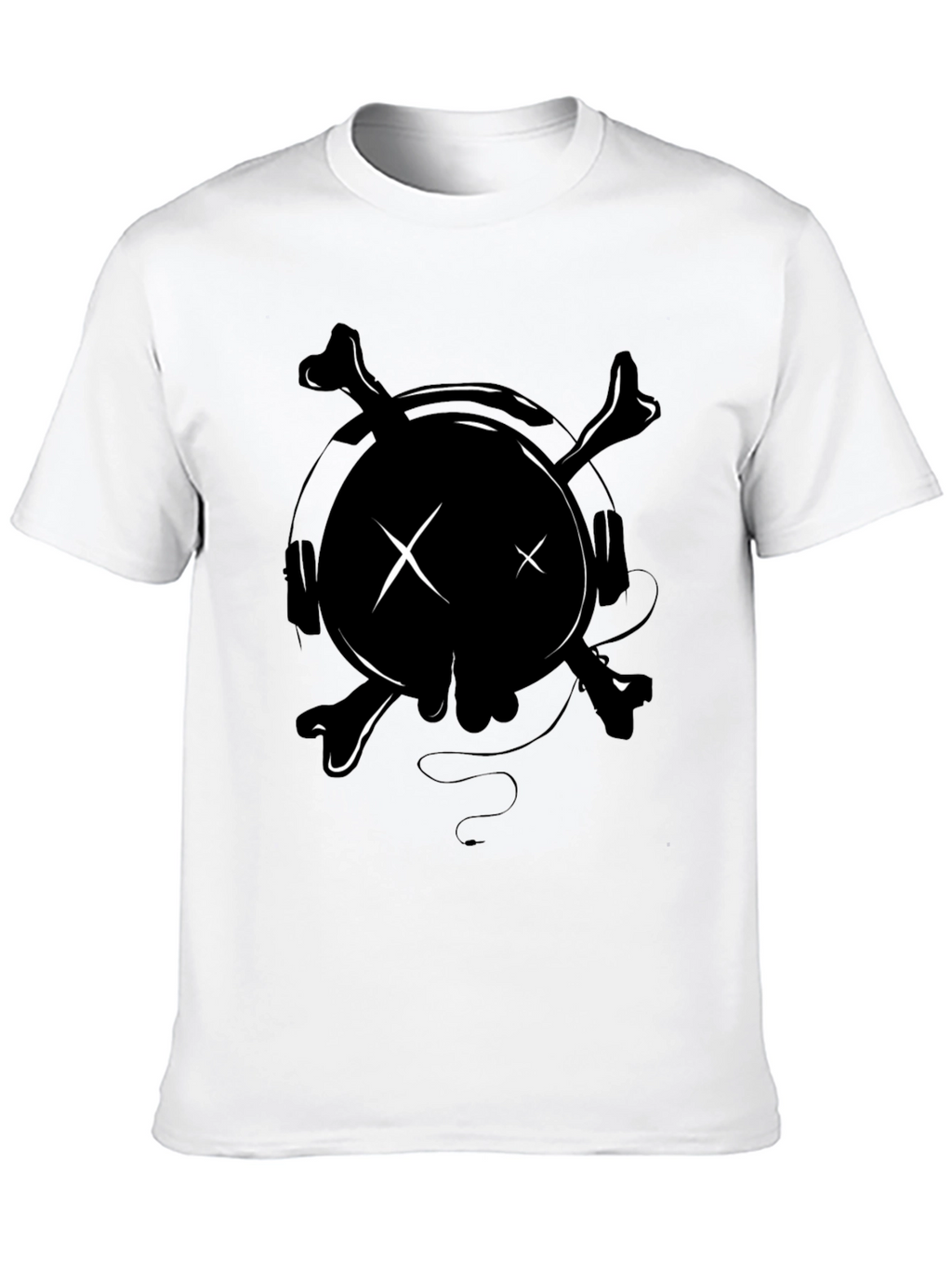 Skull Headphones Graphic Tee - Edgy Style