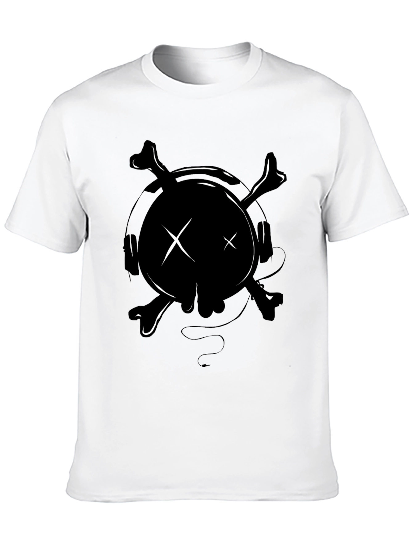 Skull Headphones Graphic Tee - Edgy Style