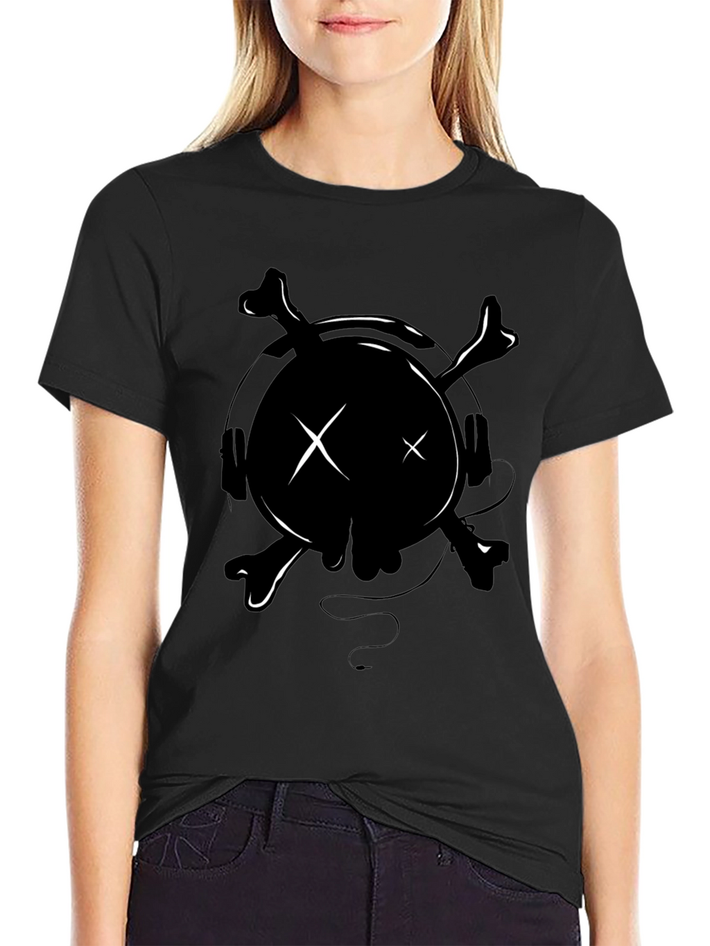 Skull Headphones Graphic Tee - Edgy Style