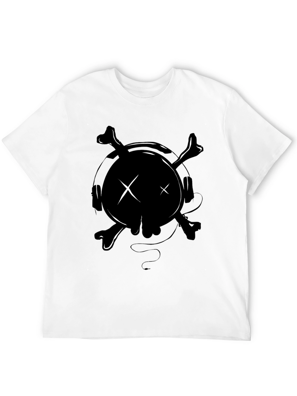 Skull Headphones Graphic Tee - Edgy Style