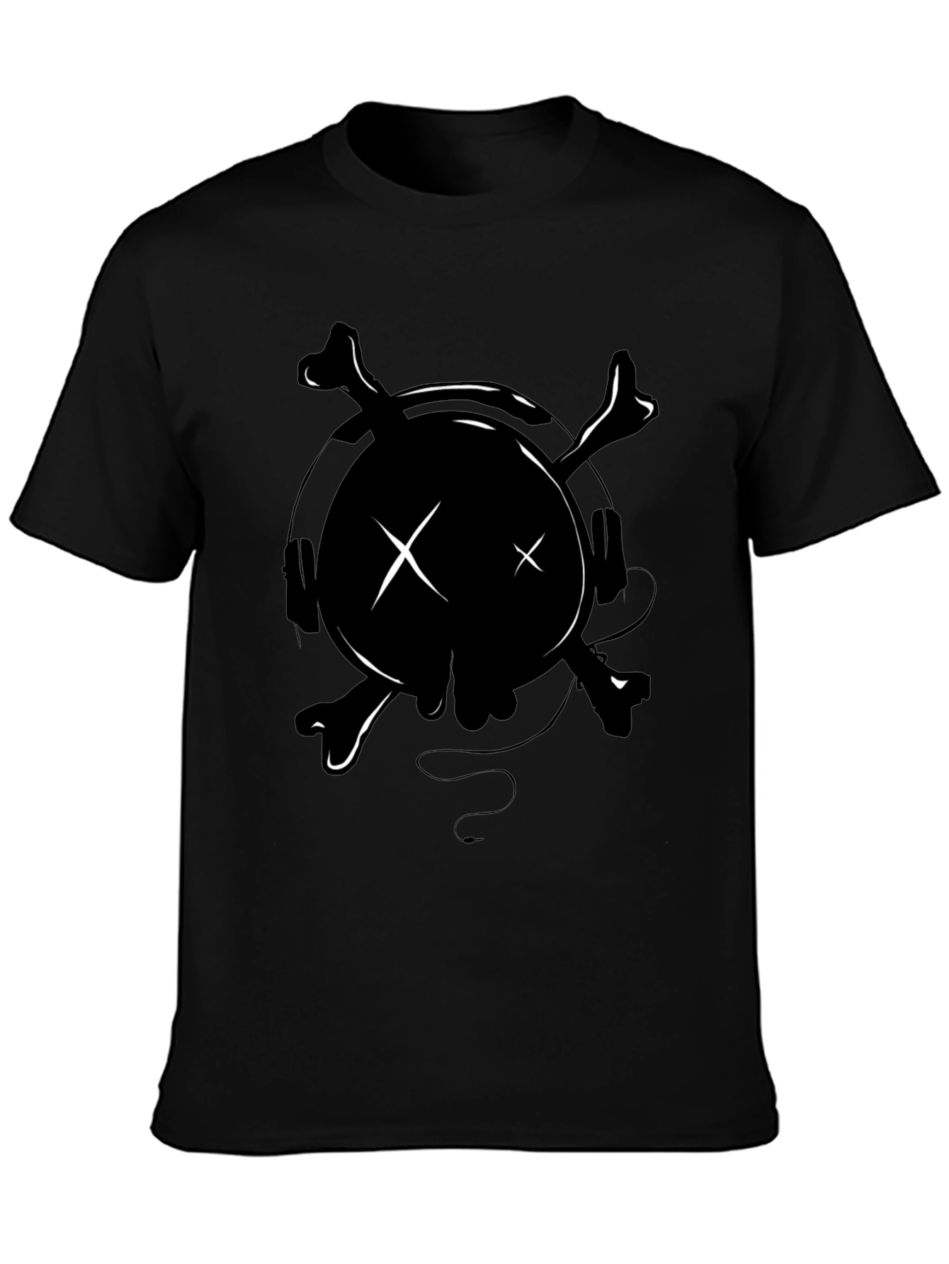 Skull Headphones Graphic Tee - Edgy Style