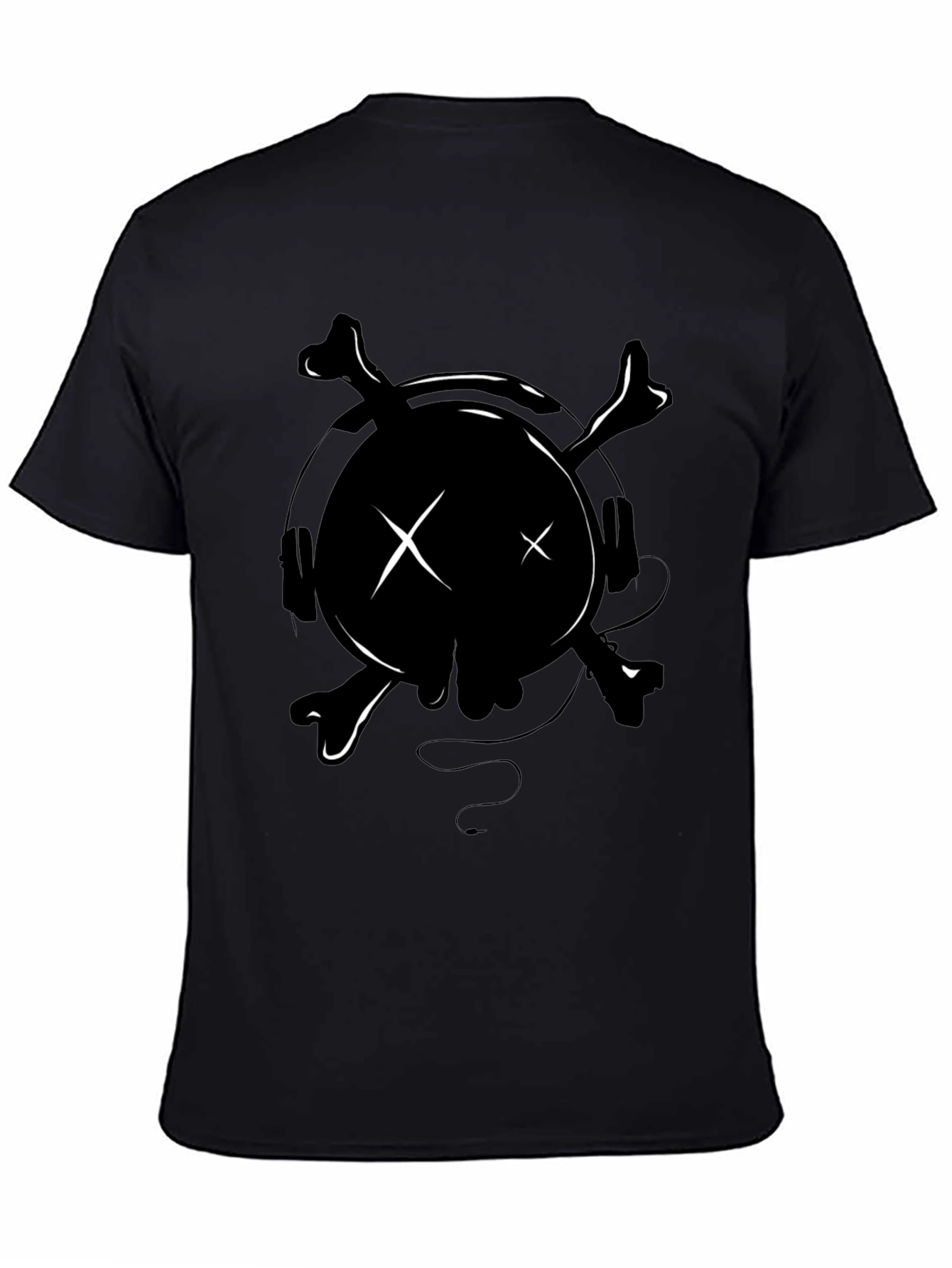 Skull Headphones Graphic Tee - Edgy Style