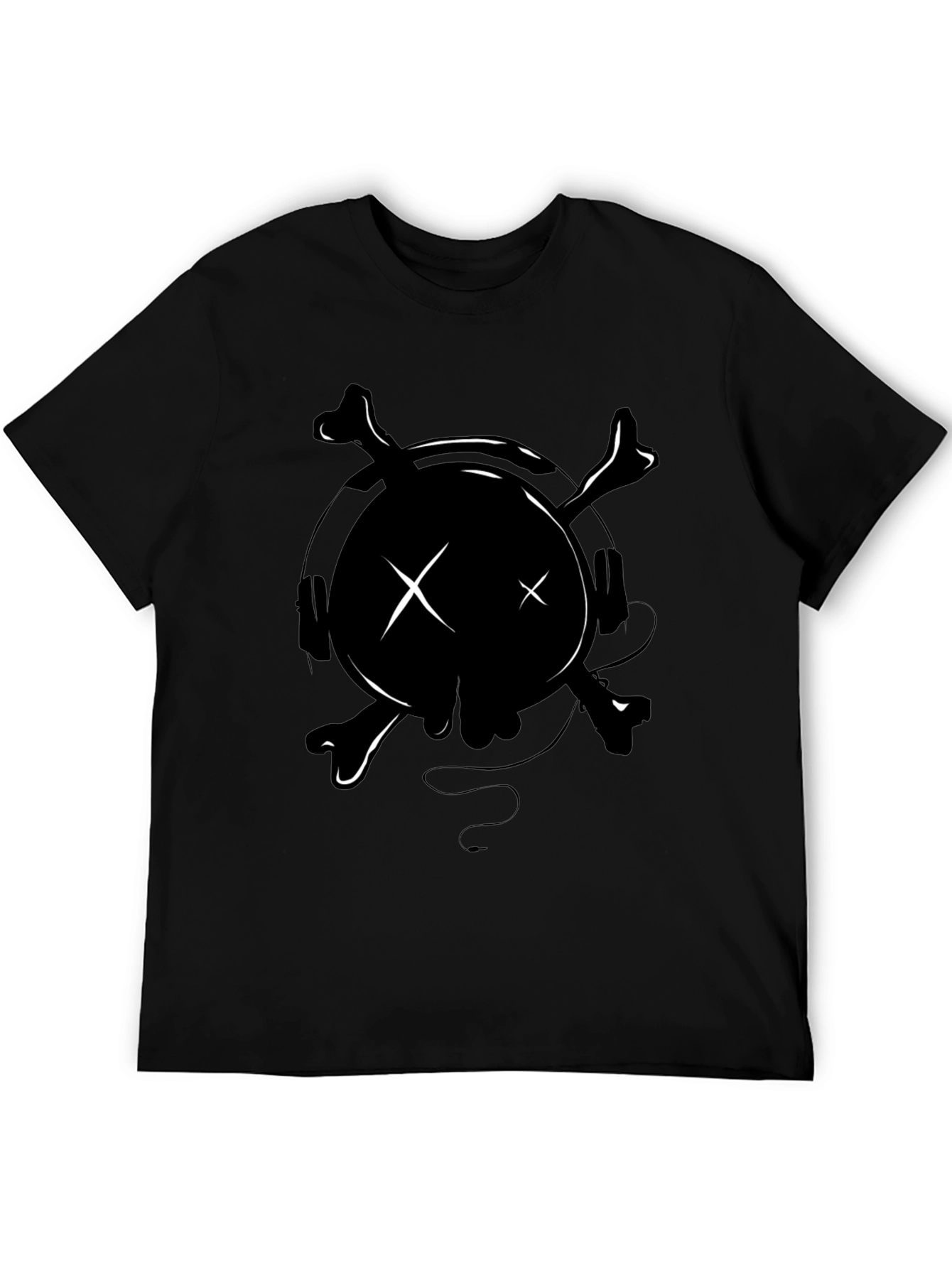 Skull Headphones Graphic Tee - Edgy Style