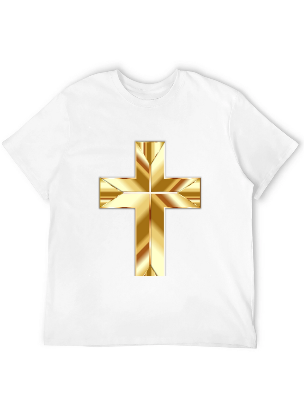 Gold Cross Graphic Print Black T-Shirt