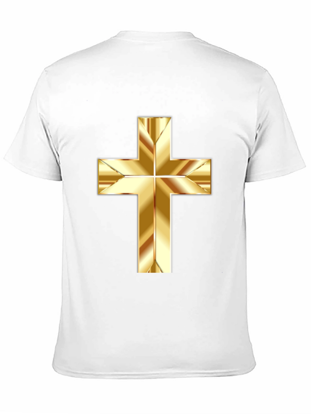 Gold Cross Graphic Print Black T-Shirt