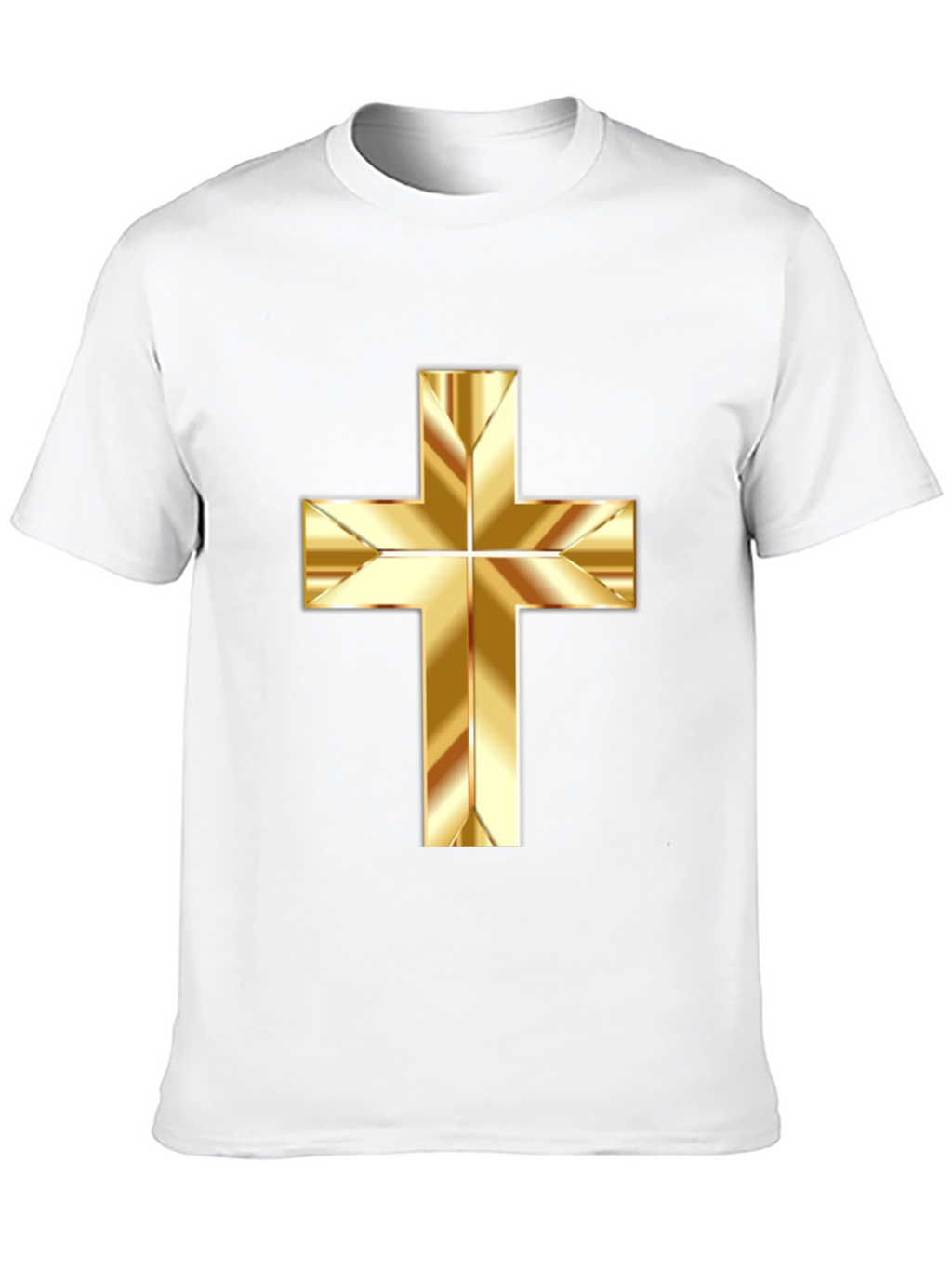 Gold Cross Graphic Print Black T-Shirt