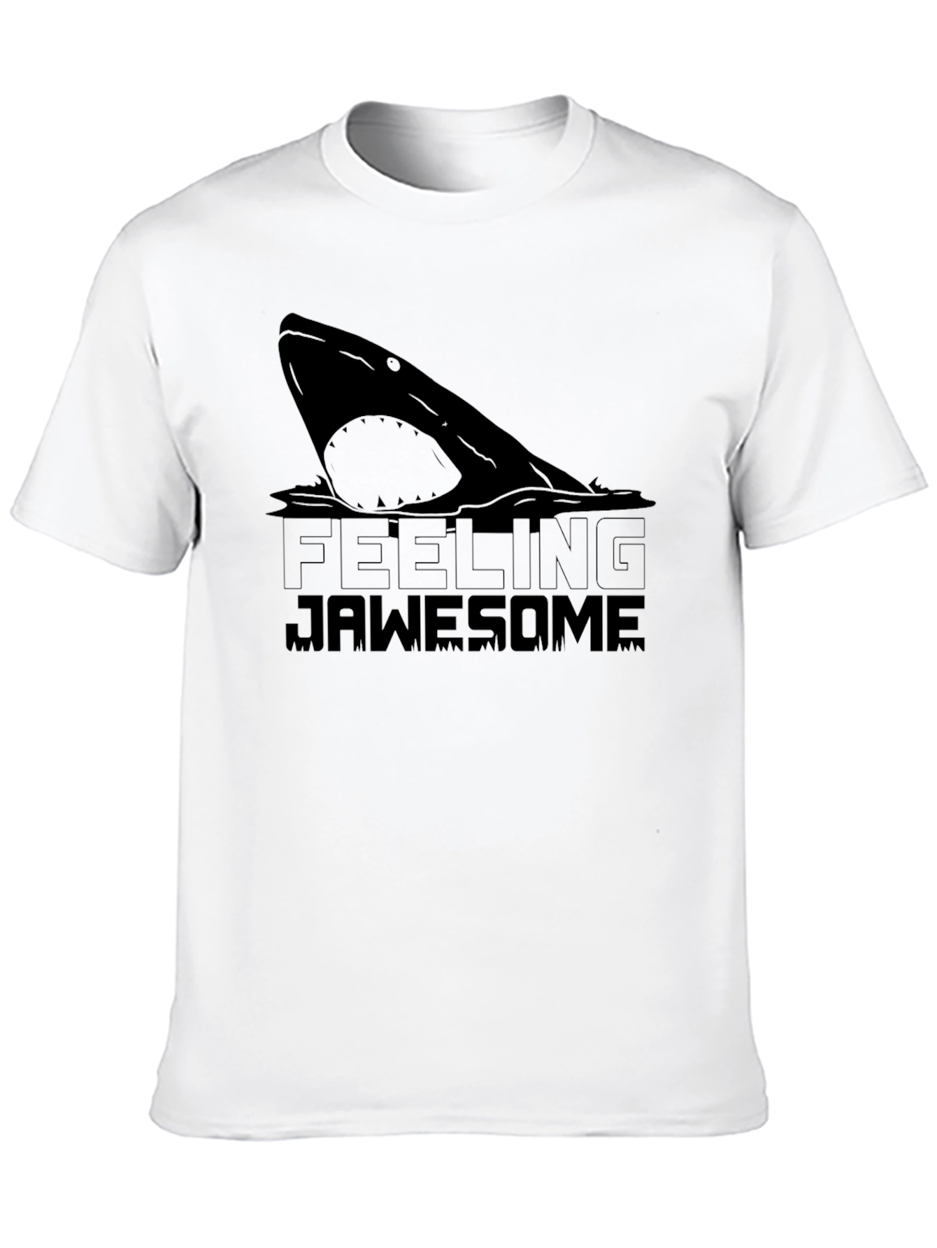 Feeling Jawsome Black T-Shirt - Shark Graphic Tee