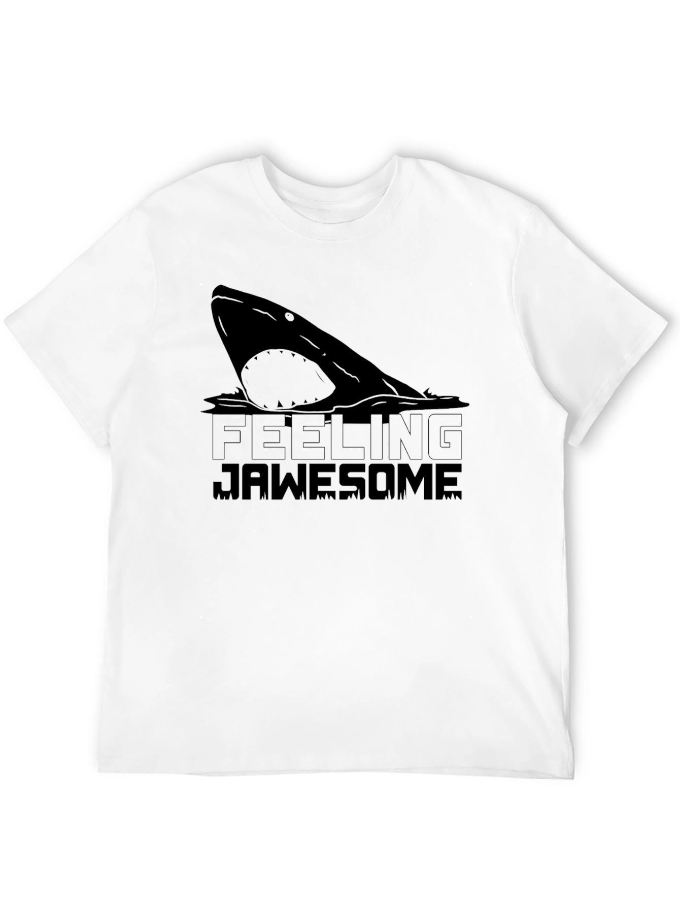Feeling Jawsome Black T-Shirt - Shark Graphic Tee