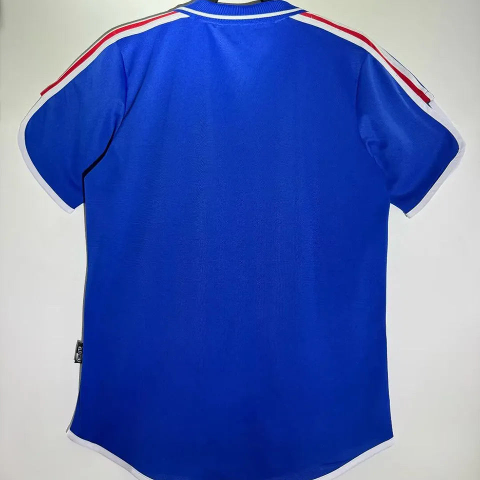 2000 France Home Blue Retro Soccer Jersey Back