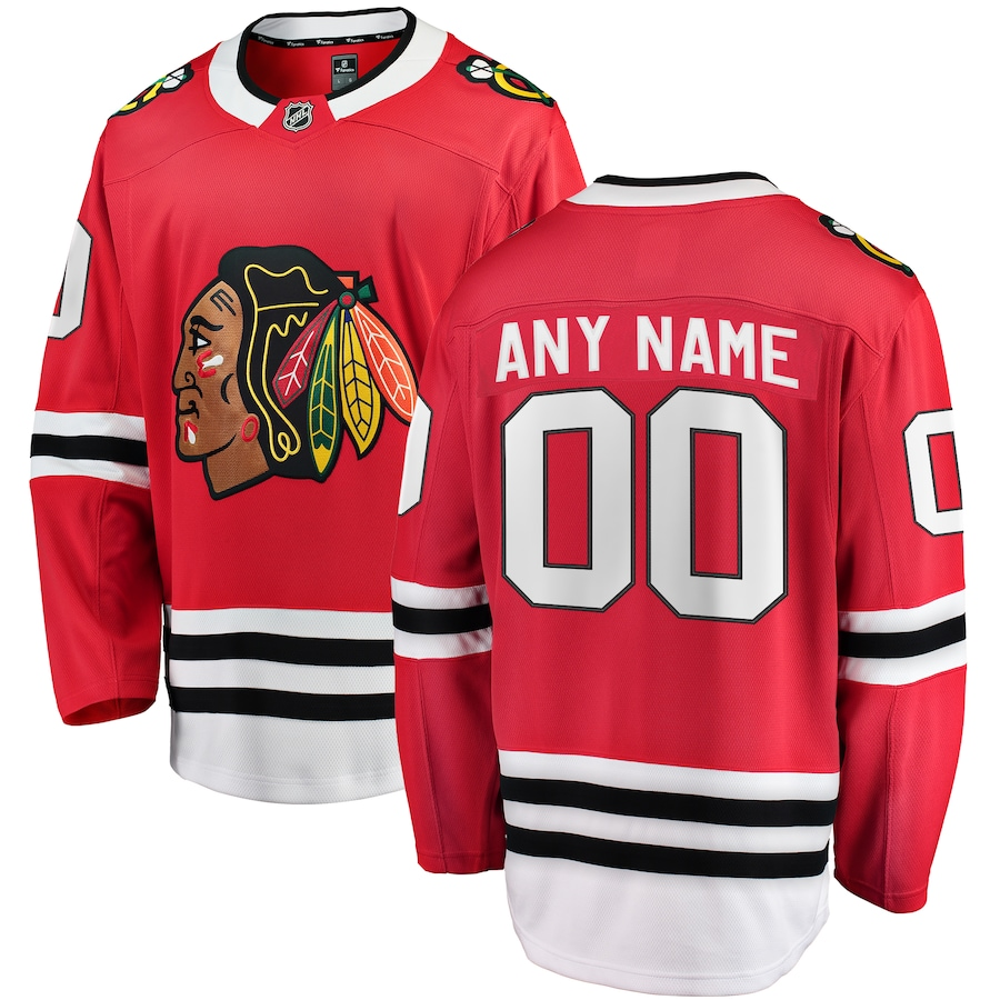 Men's Chicago Blackhawks Red Home Breakaway Custom Jerseys