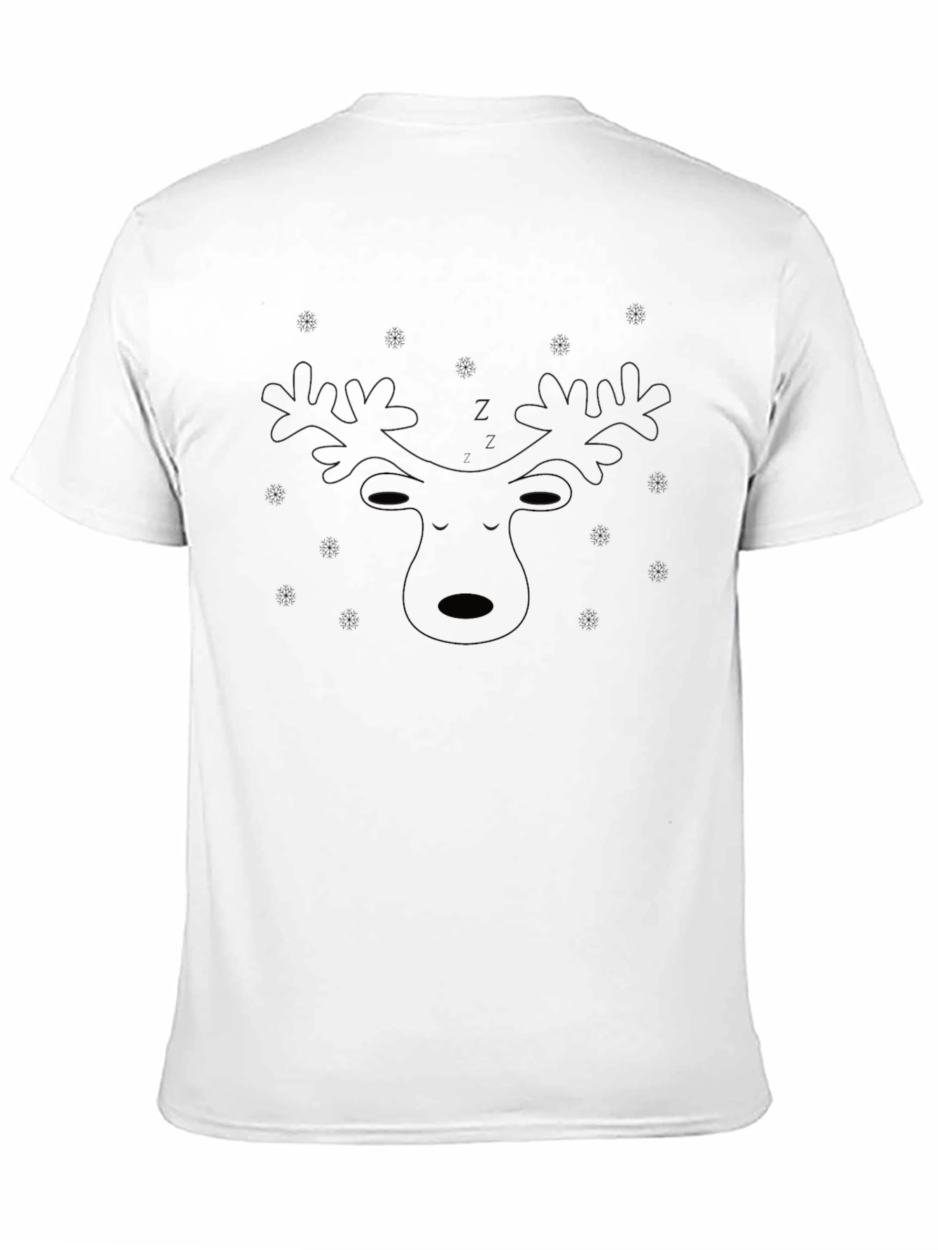 Mens Black Moose Outline T-Shirt