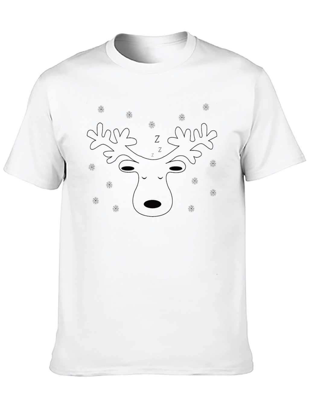 Mens Black Moose Outline T-Shirt