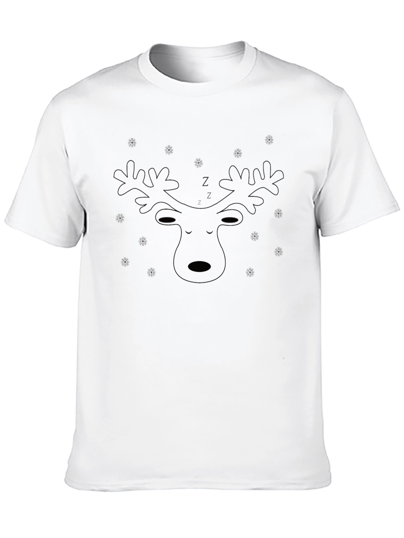Mens Black Moose Outline T-Shirt