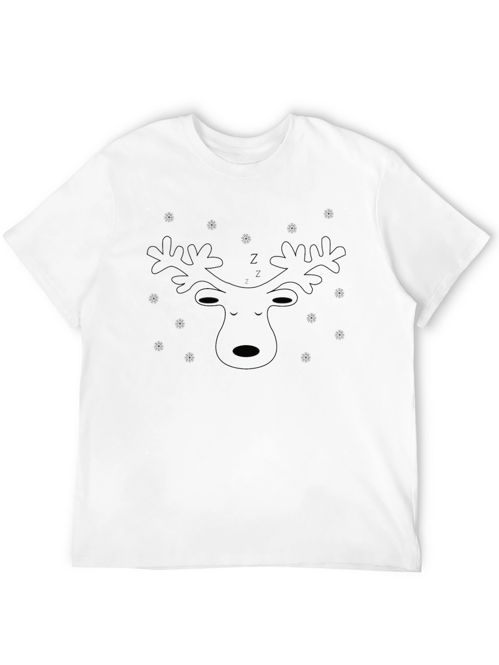Mens Black Moose Outline T-Shirt