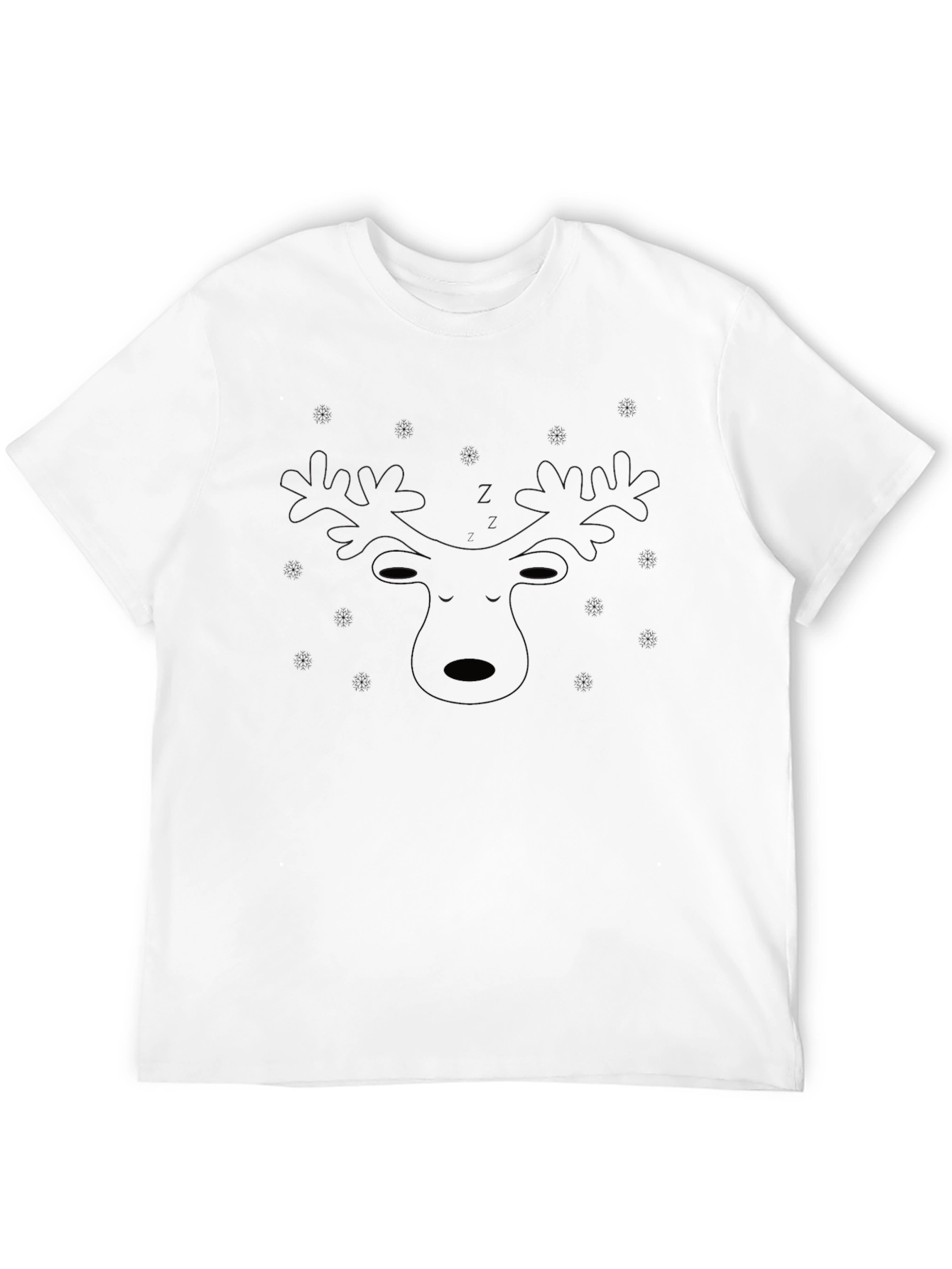 Mens Black Moose Outline T-Shirt