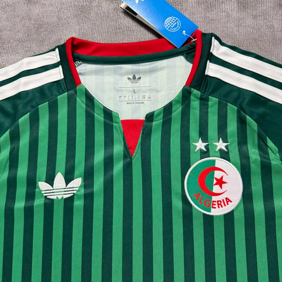 2026/27 Algeria Away Green Fans Soccer Jersey （Have 2 Star 有 2 星） Detail 1