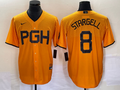 Men's Pittsburgh Pirates Willie Stargell #8 Gold 2023 City Connect Replica Player Jerseys