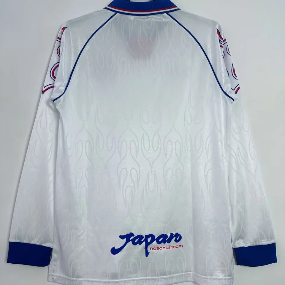 1998 Japan Away White Retro Long Sleeve Retro Jersey Back