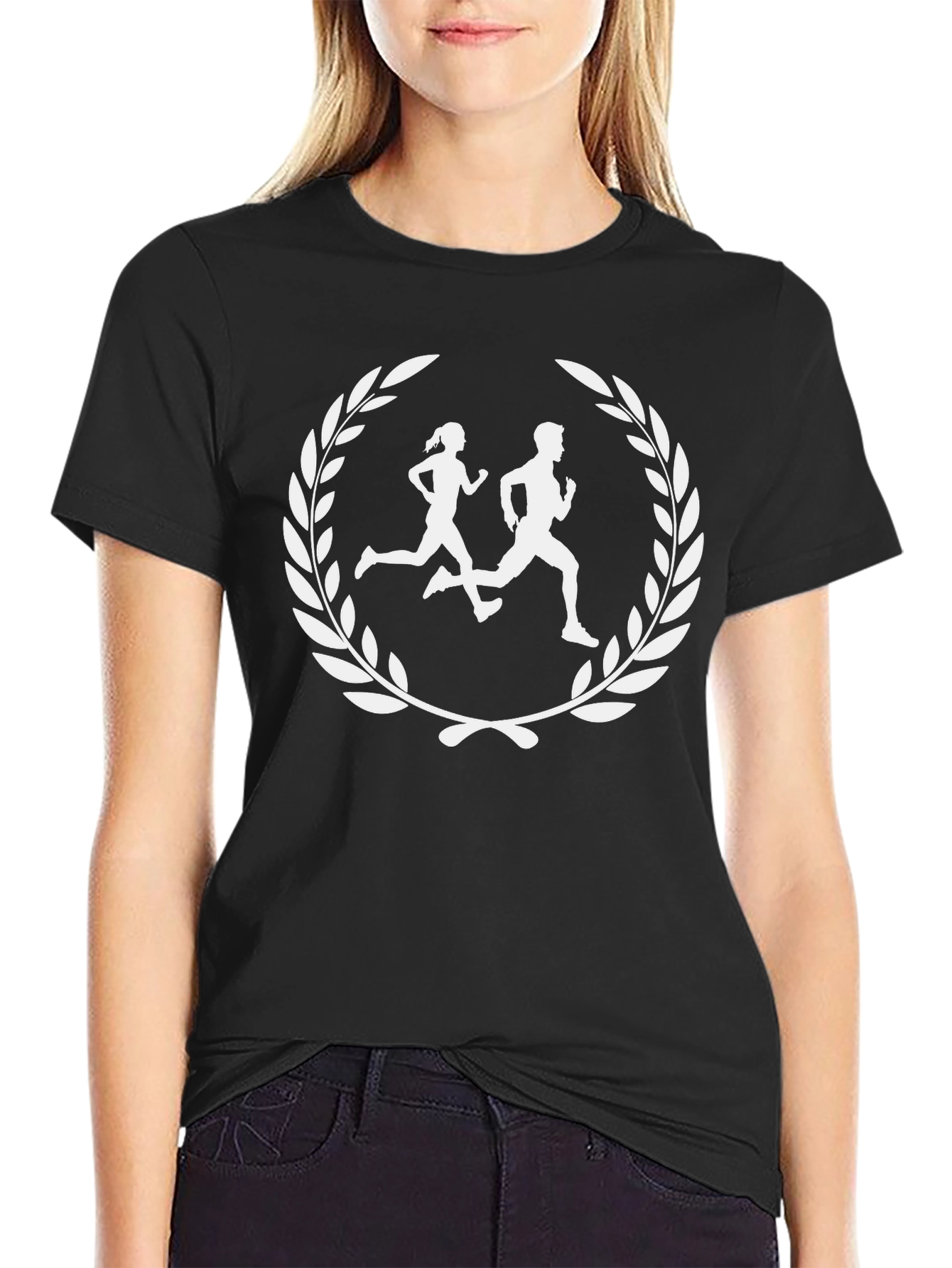 Runner Laurel Wreath Graphic Tee - Athletic Style