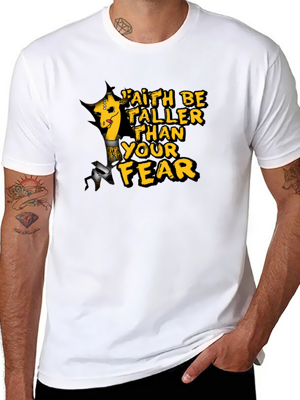 Faith Giraffe T-Shirt - Be Taller Than Your Fear