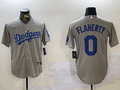 Men's Los Angeles Dodgers Jack Flaherty #0 Gray Replica Game Jerseys