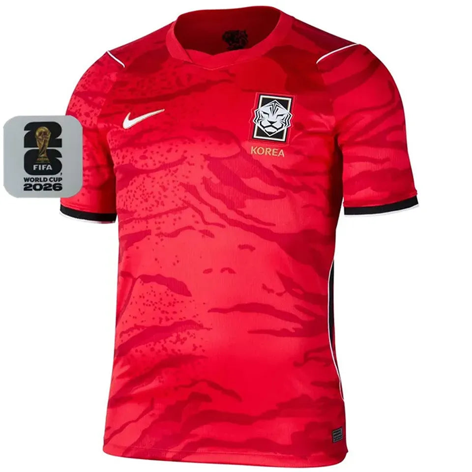 2026/27 South Korea Home Red Fans Soccer Jersey (Have Right Patch 有右臂章 白底黑字） Front