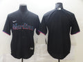 Men's Miami Marlins Black Alternate Replica Blank Jerseys
