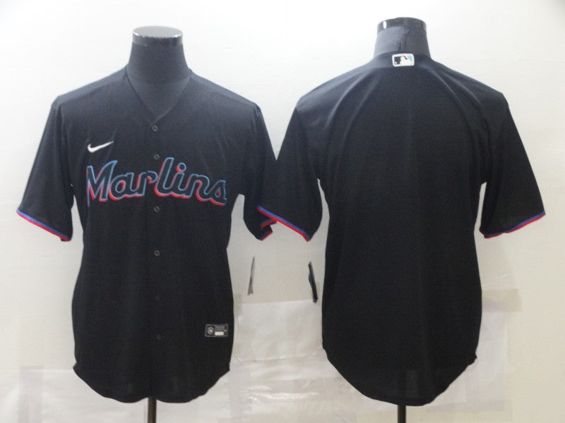 Men's Miami Marlins Black Alternate Replica Blank Jerseys