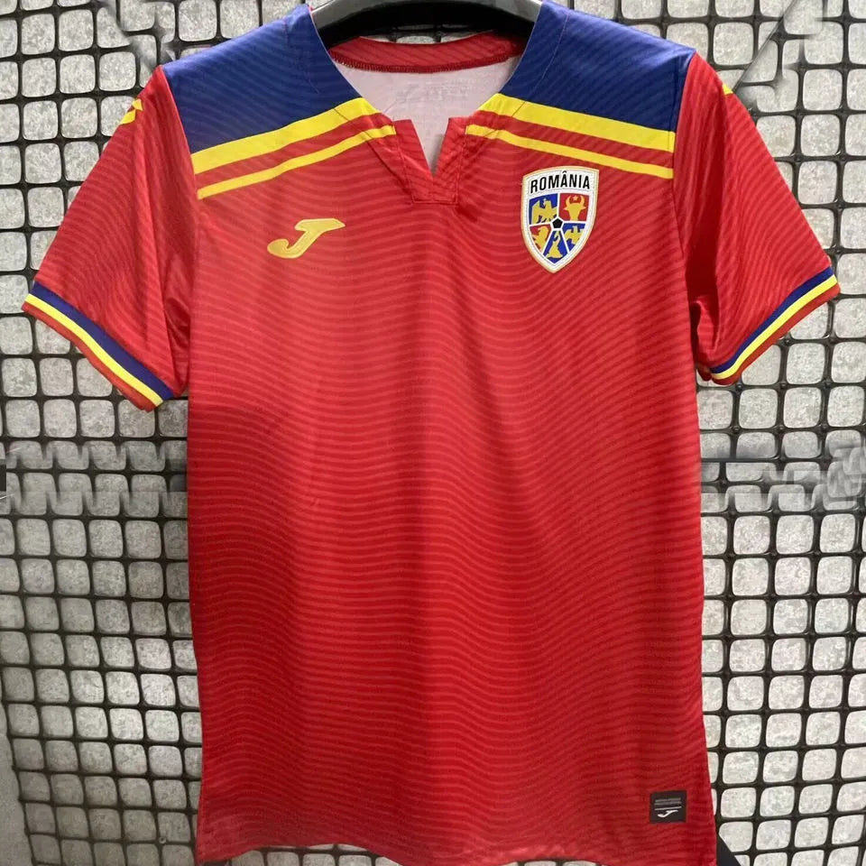 2025/26 Romania Away Red Fans Soccer Jersey Front