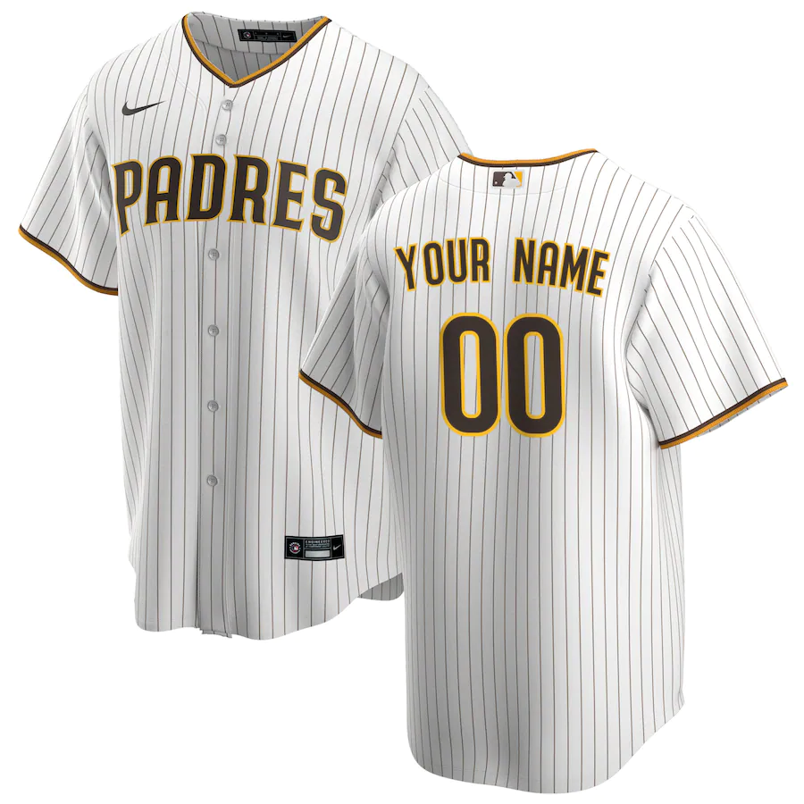 Men's San Diego Padres White Home Replica Custom Jerseys