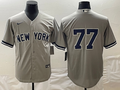 Men's New York Yankees Clint Frazier #77 Gray Replica Player Name Jerseys