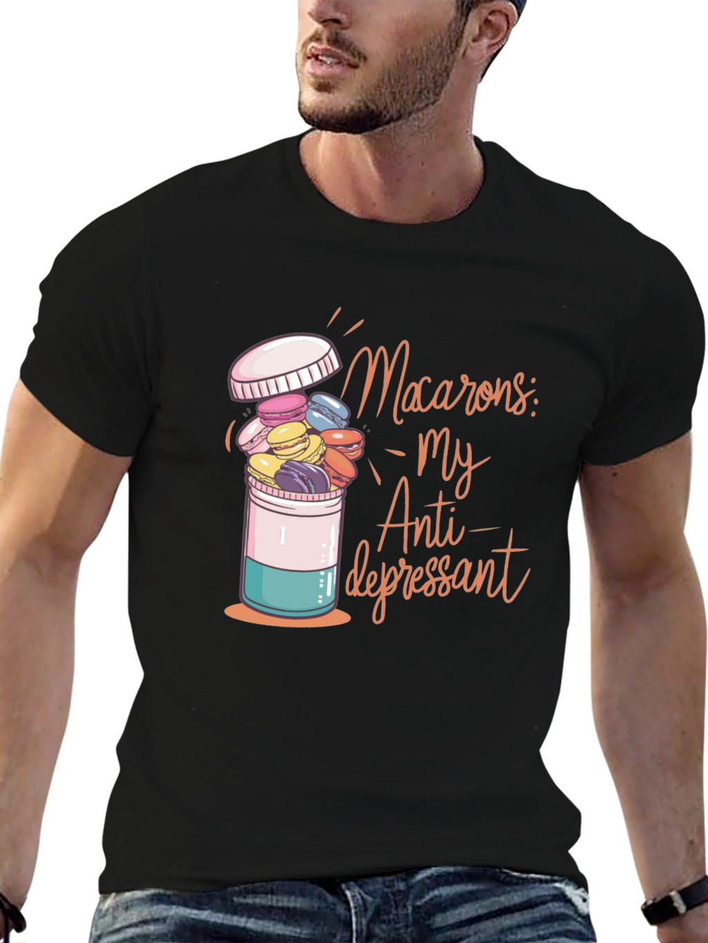 Macaron Antidepressant Graphic T-Shirt