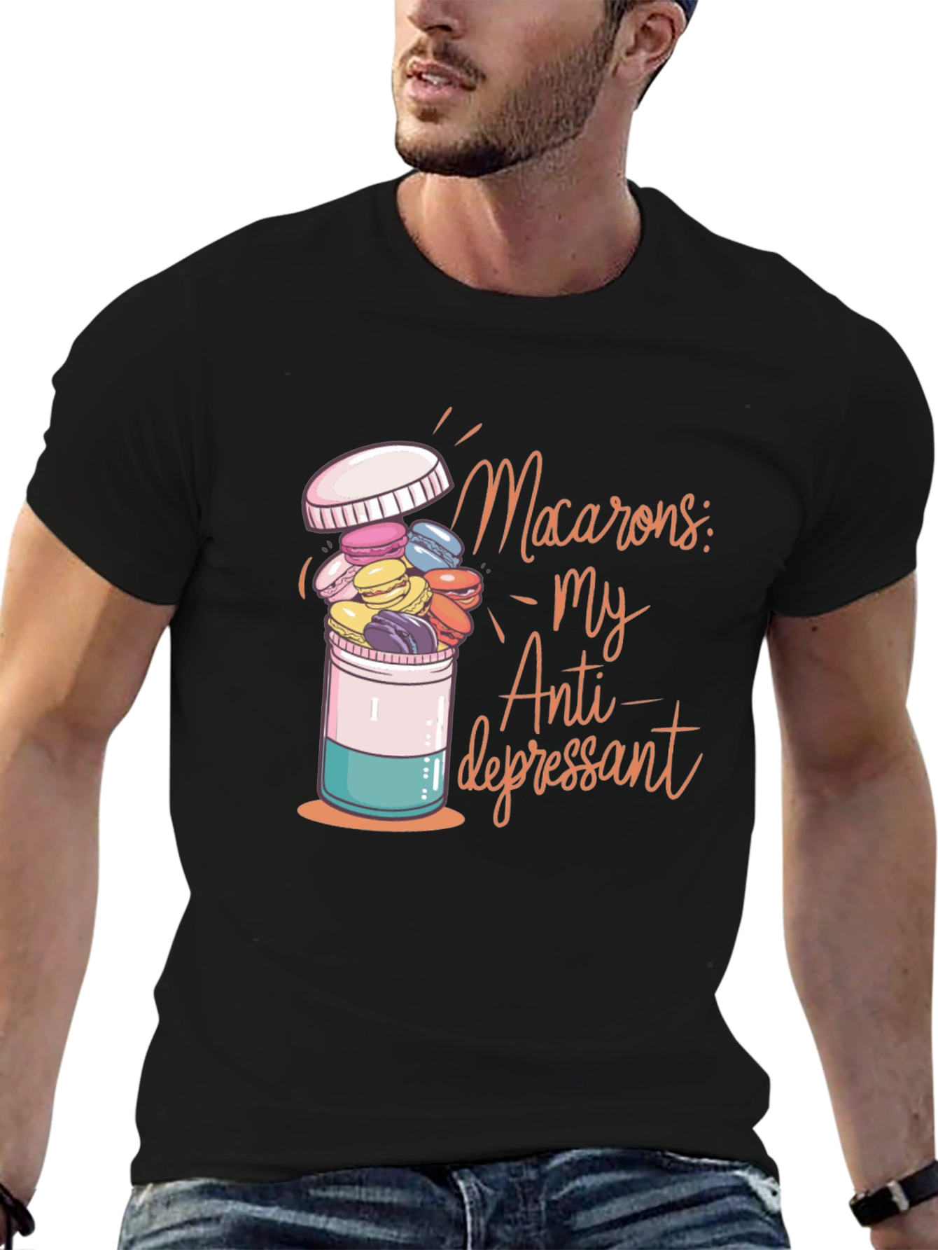 Macaron Antidepressant Graphic T-Shirt