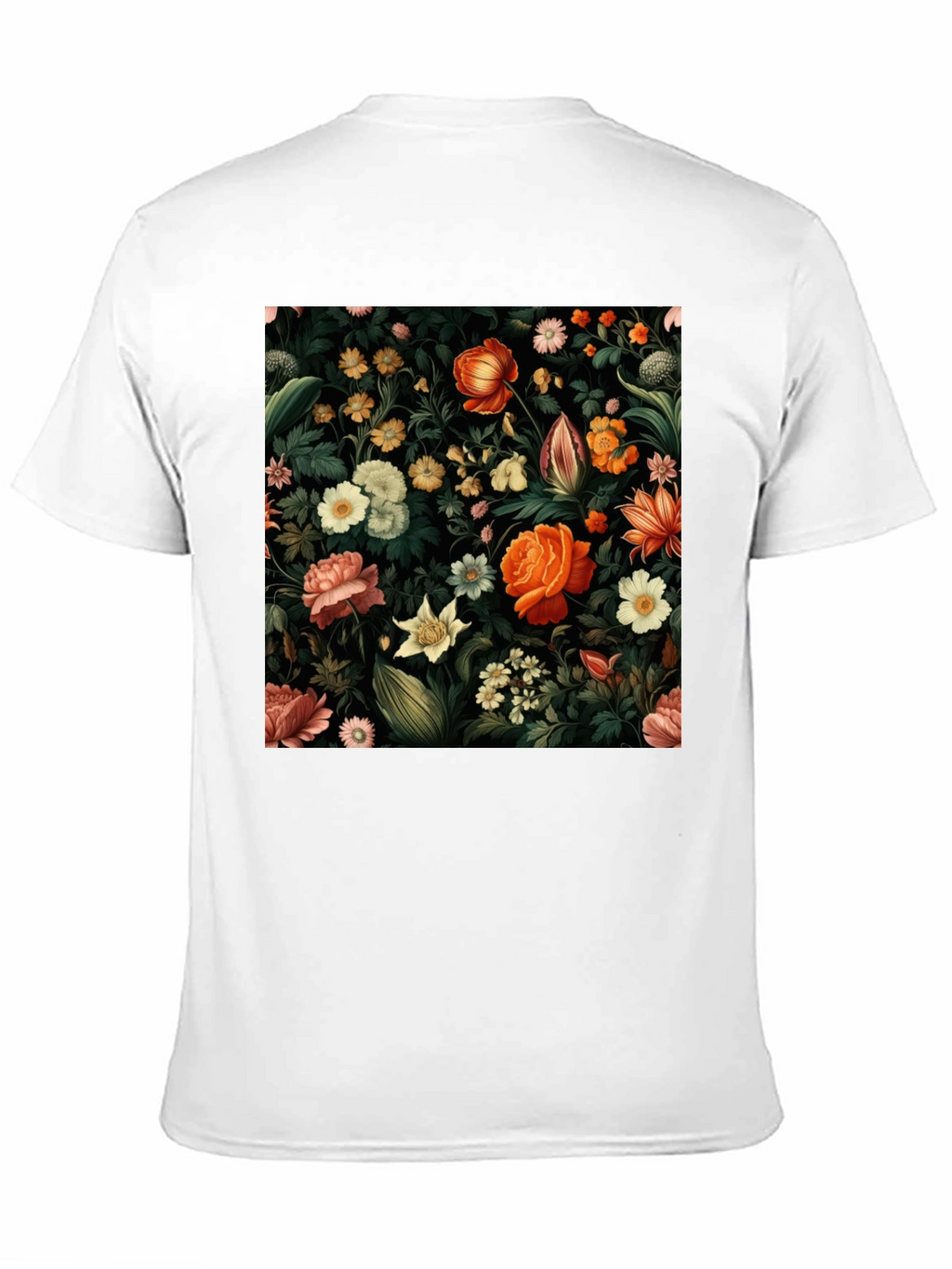 Floral Print Black T-Shirt - Nature Inspired Design