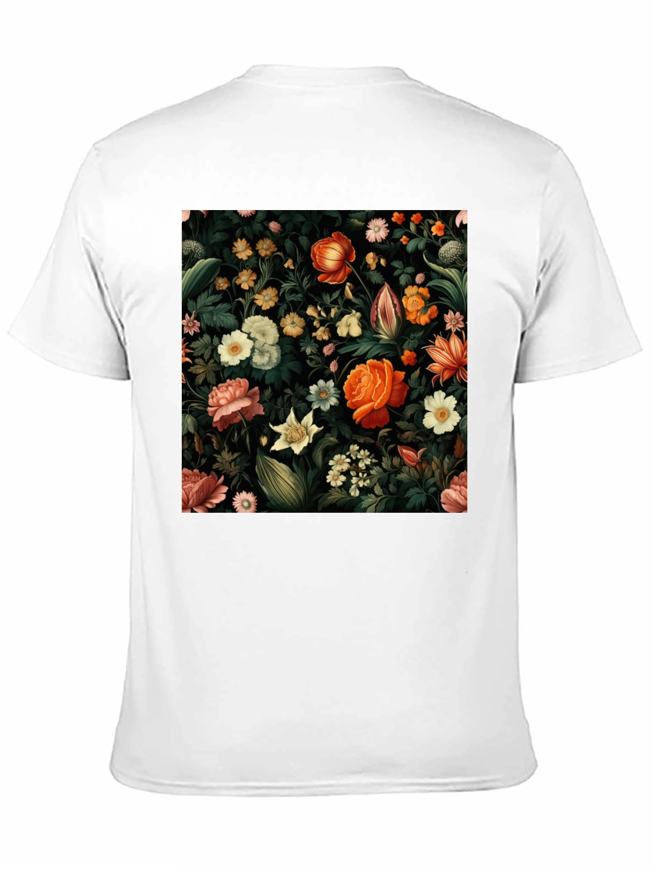 Floral Print Black T-Shirt - Nature Inspired Design